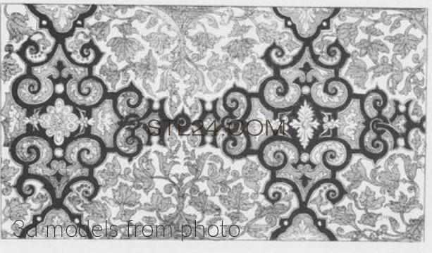 Панели резные (CARVED PANEL_1443 -  | 3D model 3DSMAX / OBJ / STL) 3D модель для ЧПУ станка